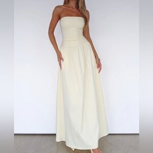 White Fox Take Back Maxi Dress Lemon size 00